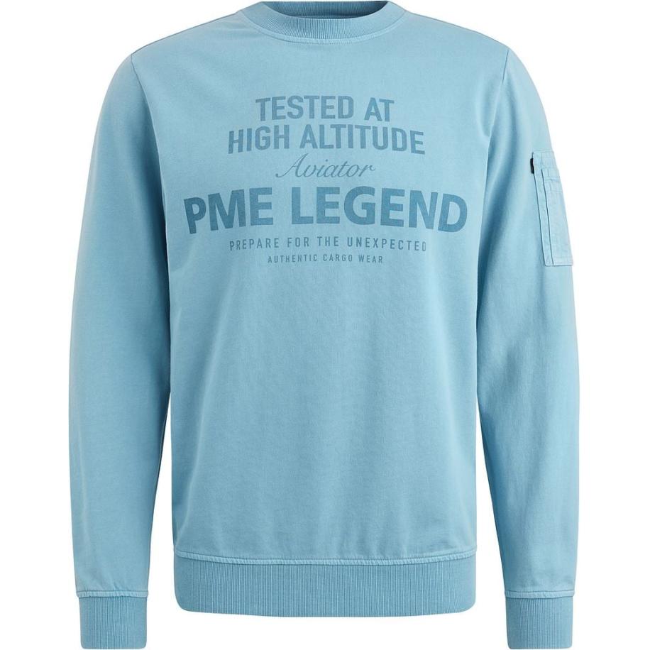 PME Legend Sweater Logo Lichtblauw Blauw