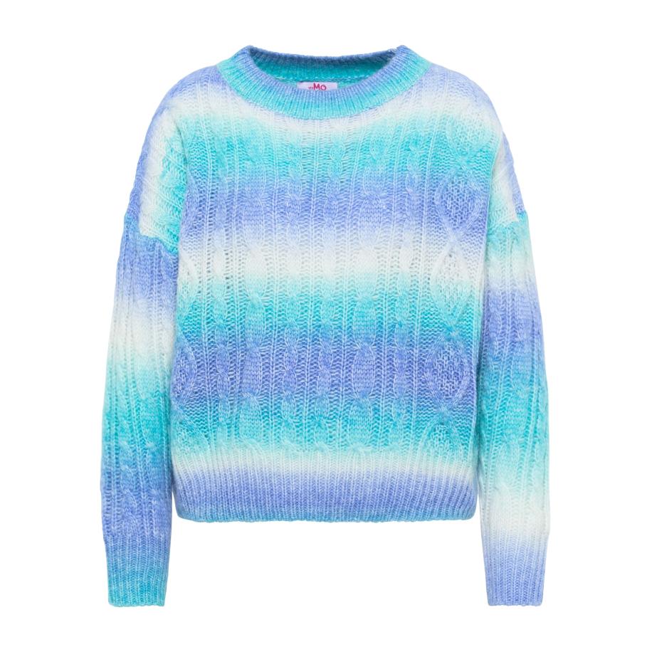MYMO MYMO Trui turquoise / violetblauw / wolwit -