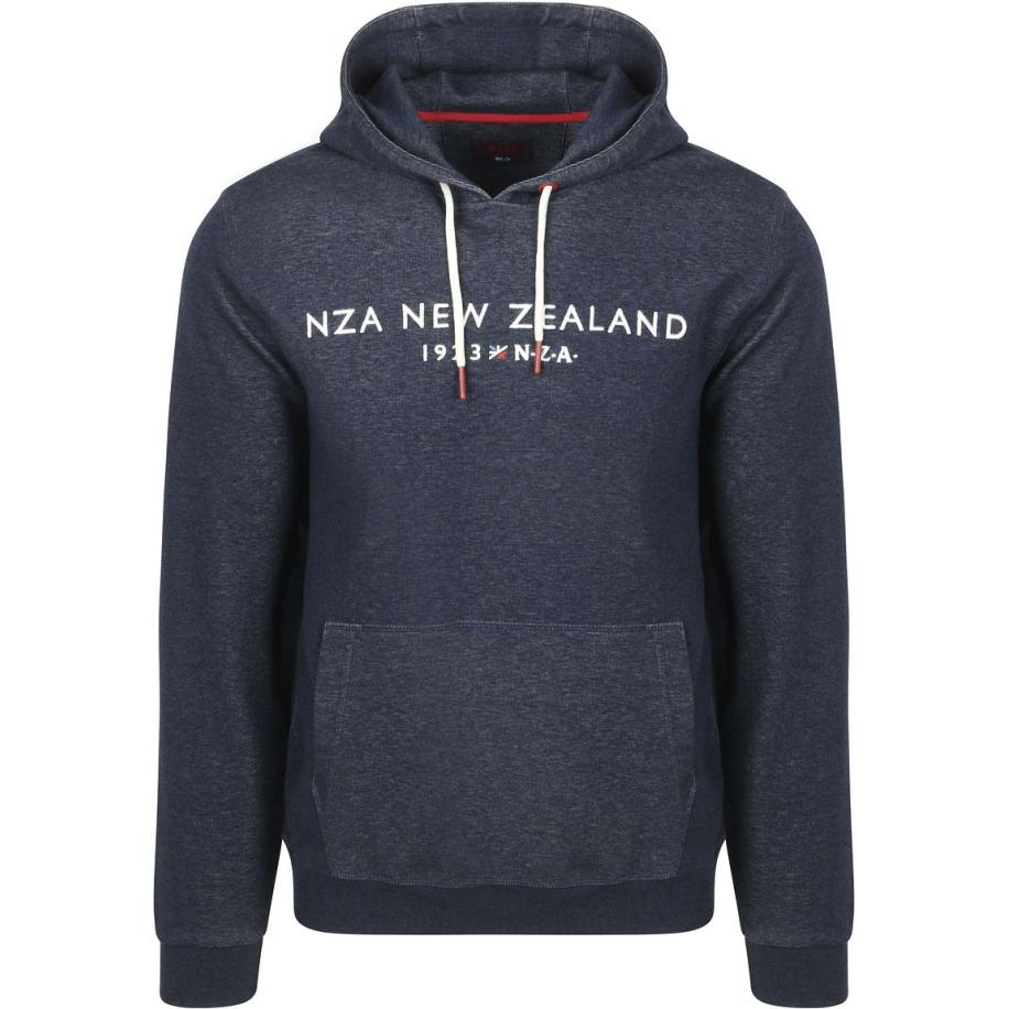 NZA Hoodie Diamond Logo Interlock Melange Icon Navy Blauw