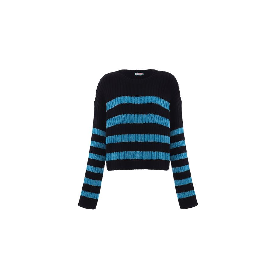 Libbi Libbi Trui turquoise / zwart -