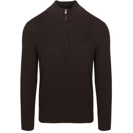 Profuomo Half Zip Pullover Structure Bruin