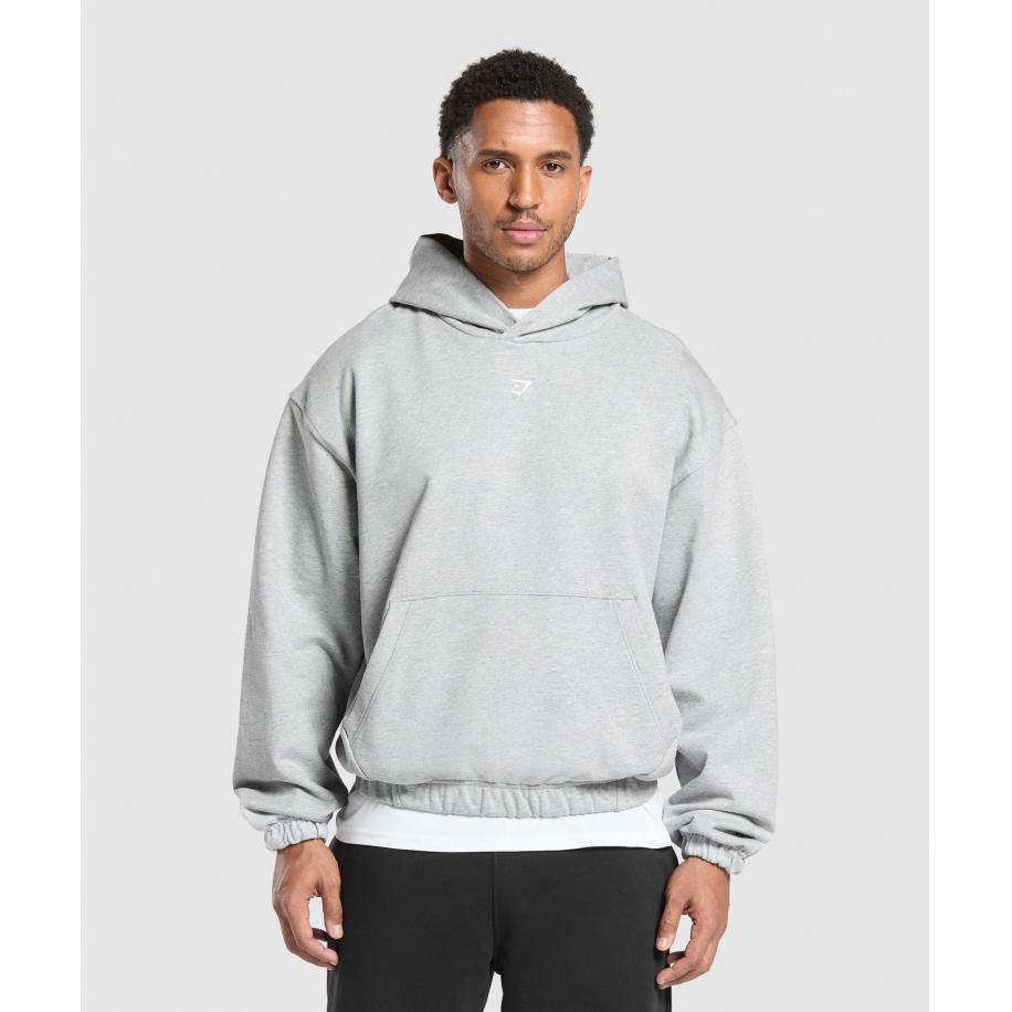 Gymshark Rest Day Essentials Hoodie Light Grey Core Marl Grijs