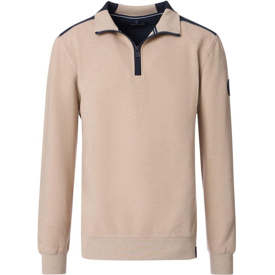 Casa Moda Half Zip Sweat Beige Bruin