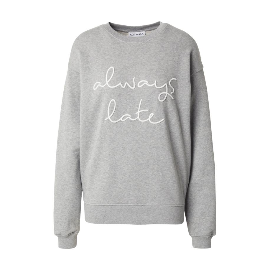 Catwalk Junkie CATWALK JUNKIE Sweatshirt Always late grijs gemêleerd / wit -
