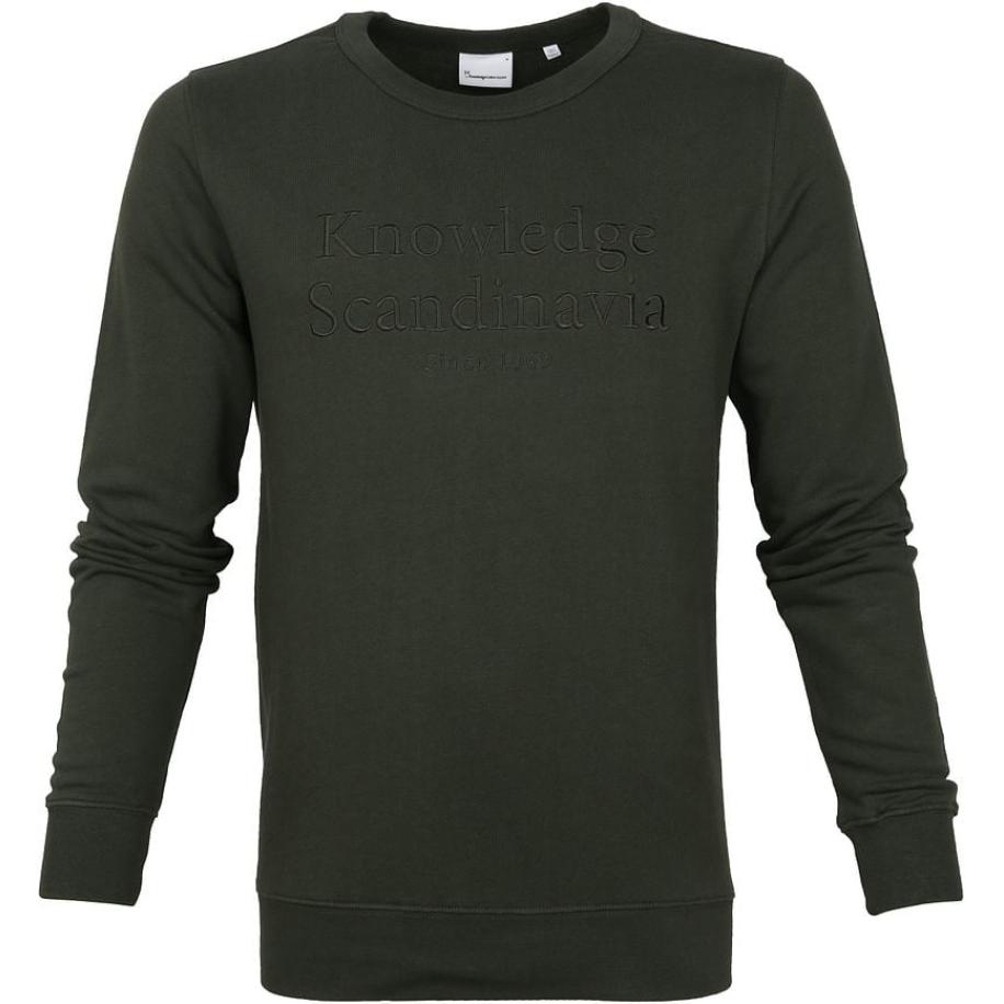 KnowledgeCotton Apparel Trui Elm Donkergroen Groen