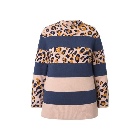 LAURASØN LAURASØN Trui beige / nachtblauw / safraan