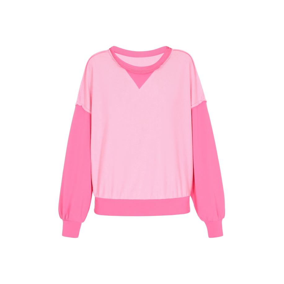 Swirly swirly Sweatshirt rosa / lichtroze -