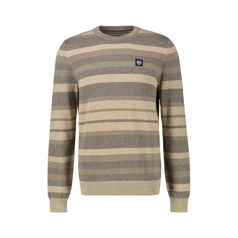 Lerros LERROS Trui beige gemêleerd / navy / grijs / olijfgroen -