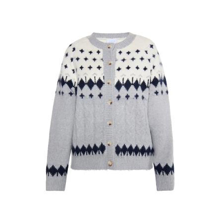 Usha usha BLUE LABEL Gebreid vest ecru / grijs / zwart