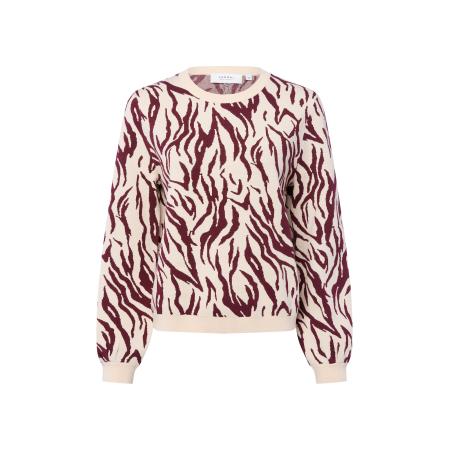 Comma COMMA Trui beige / wijnrood