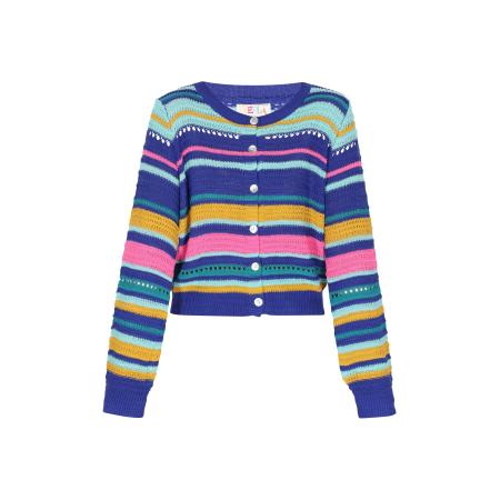 IZIA IZIA Gebreid vest royal blue/koningsblauw / donkergeel / petrol / mintgroen