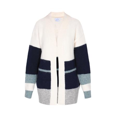 Usha usha BLUE LABEL Gebreid vest crème / nachtblauw / grijs