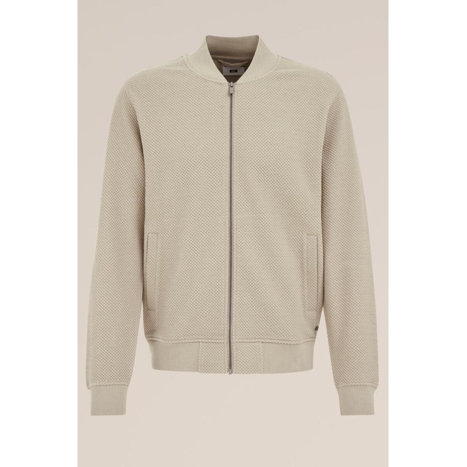 WE Fashion Heren Regular fit bombervest met structuur - Regular fit - Taupe - Katoen - Maat: S Bruin
