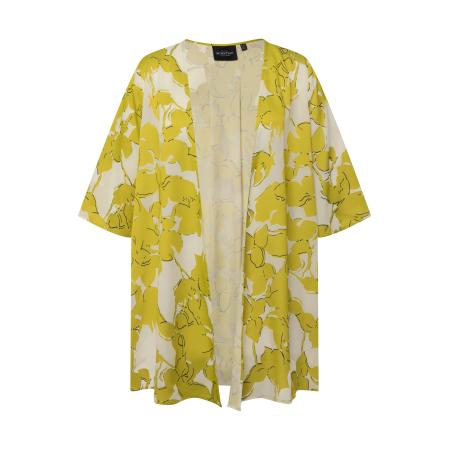 Ulla Popken Ulla Popken Gebreid vest geel / wit