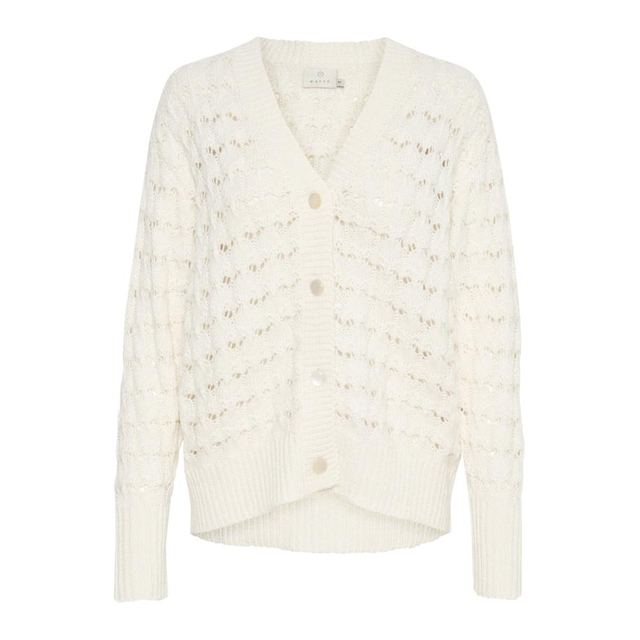 Kaffe Kaffe Gebreid vest Elena wit -