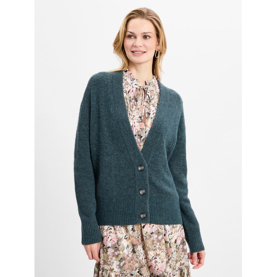 Marie Lund Marie Lund Gebreid vest petrol -