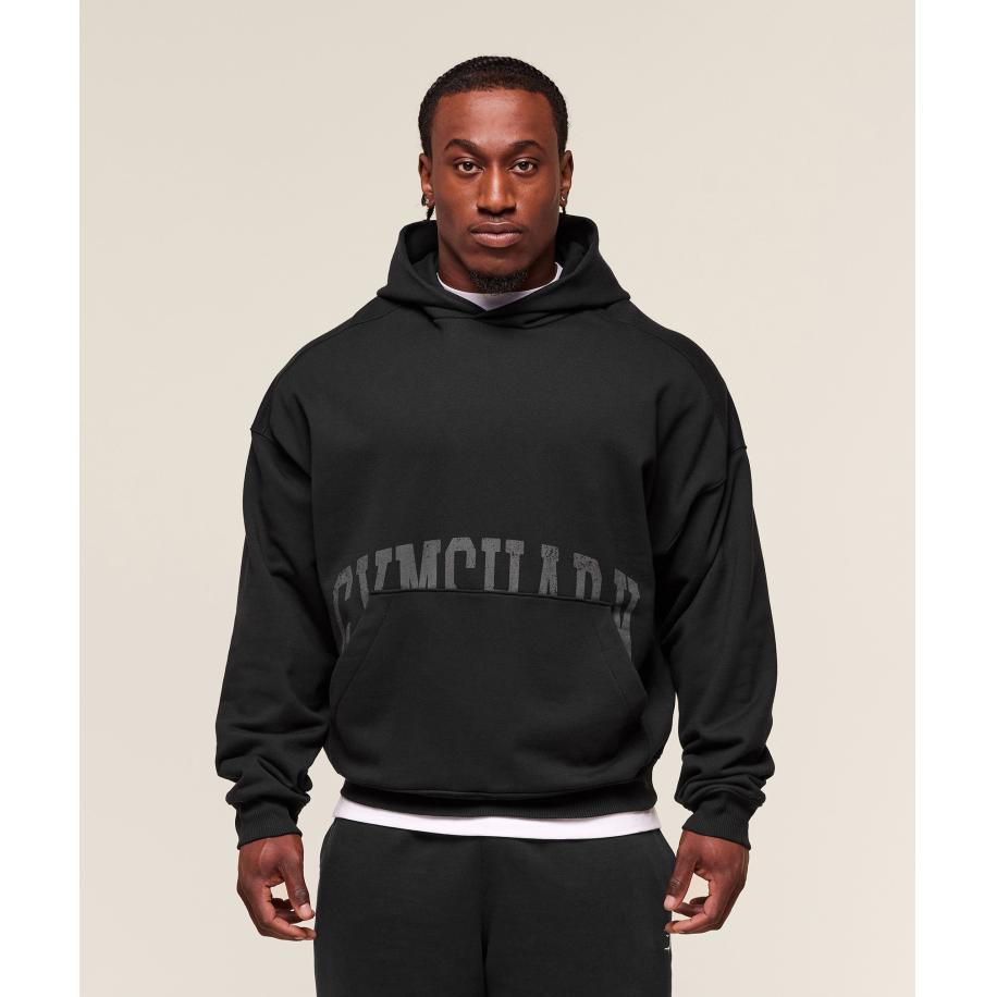 Gymshark Pocket Graphic Hoodie Black Zwart