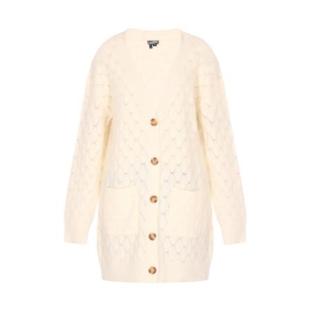 DreiMaster DreiMaster Vintage Gebreid vest wolwit