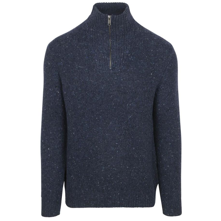 McGregor Half Zip Trui Merinowol Navy Blauw