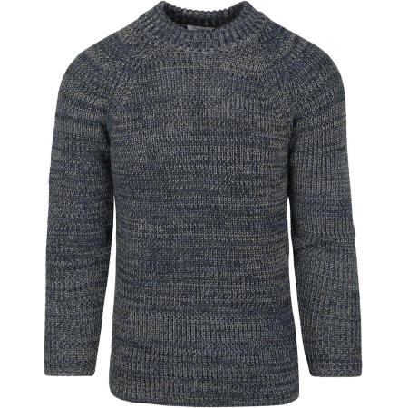 KnowledgeCotton Apparel Trui Yarn Blauw