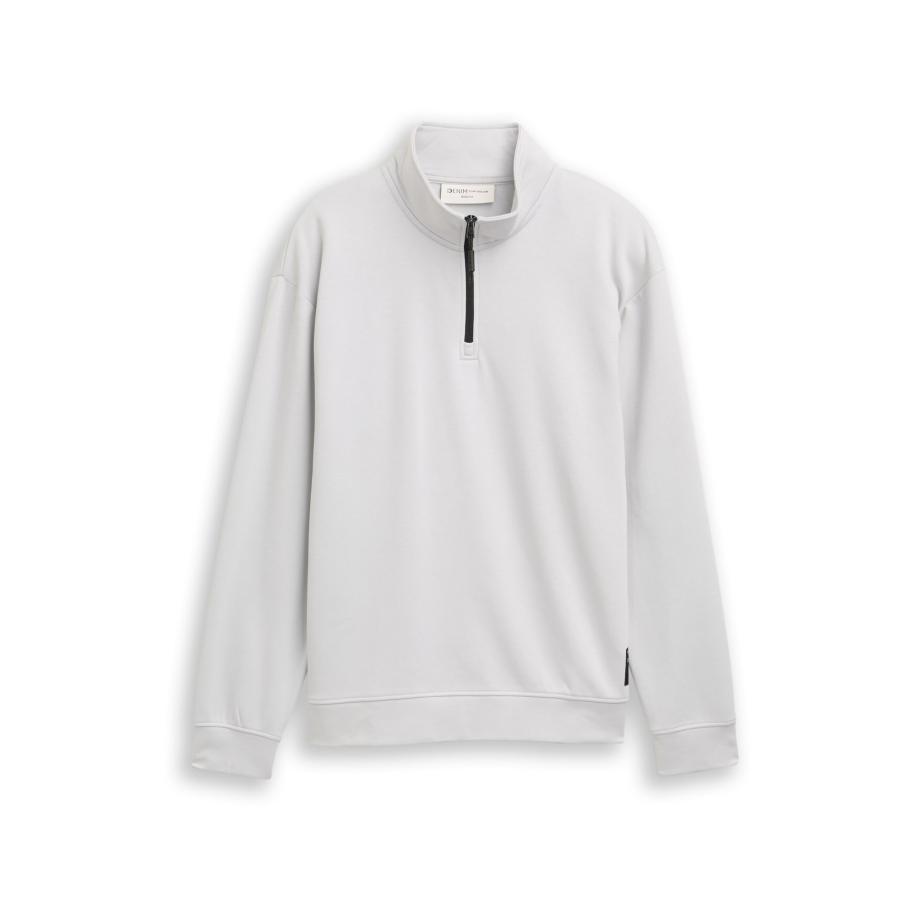 TOM TAILOR DENIM Sweatshirt lichtgrijs / zwart Grijs