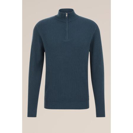 Fundamentals heren trui met rits - Petrol - Katoen - Maat: XXXL