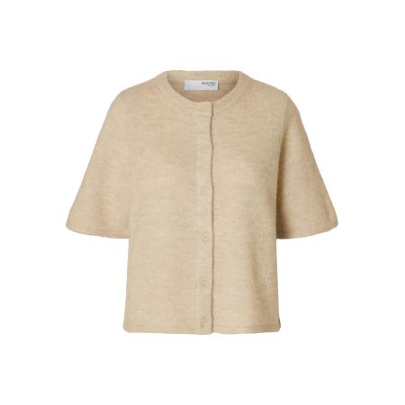 Selected SELECTED Gebreid vest SLFLULU beige gemêleerd