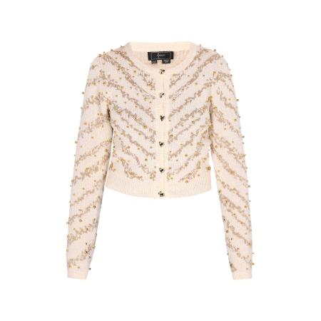 Faina faina Gebreid vest crème / goud