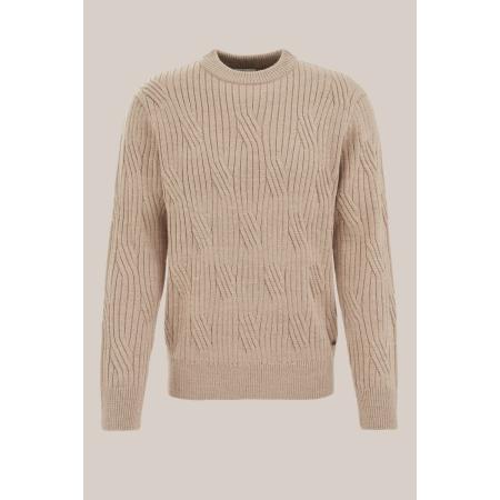 WE Fashion Heren regular fit trui van wolmix - Regular fit - Beige - Maat: XS
