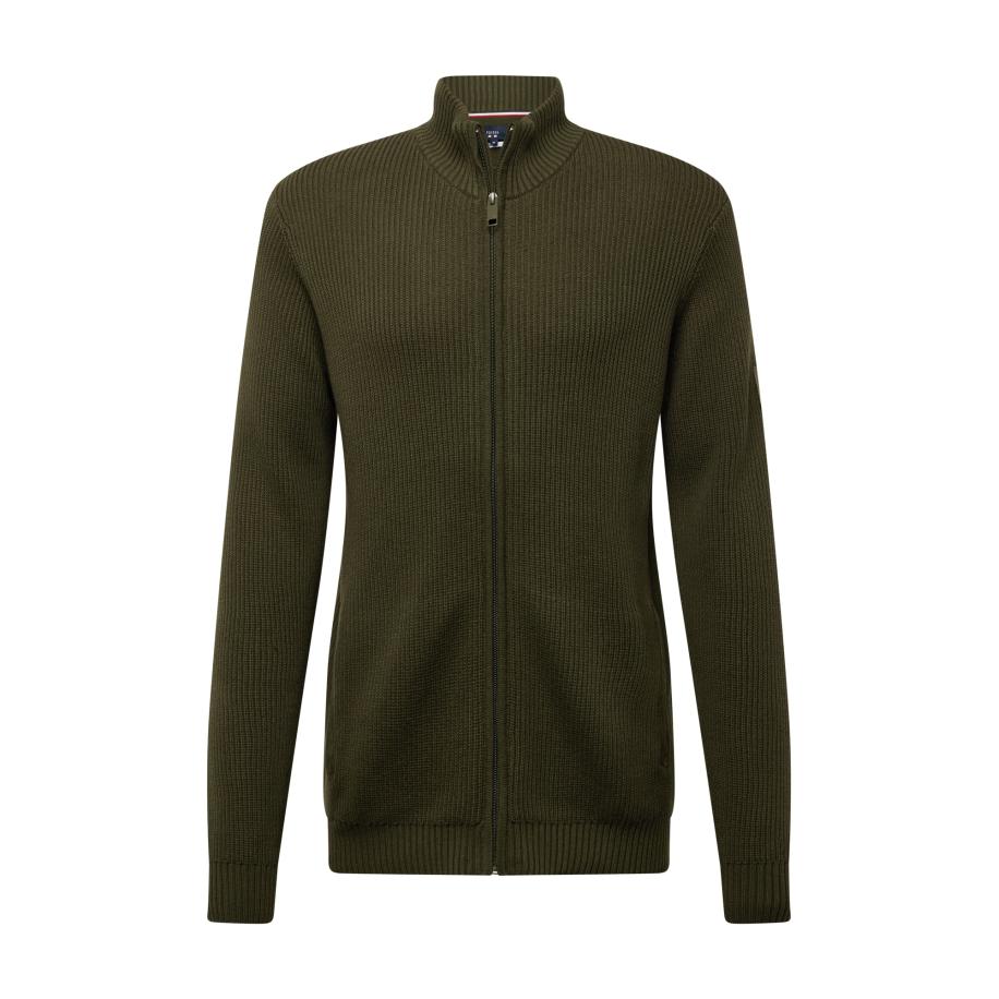 FQ1924 FQ1924 Gebreid vest Kyle donkergroen -