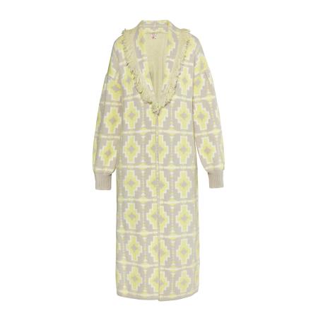 IZIA IZIA Gebreide mantel Eyota geel / grijs