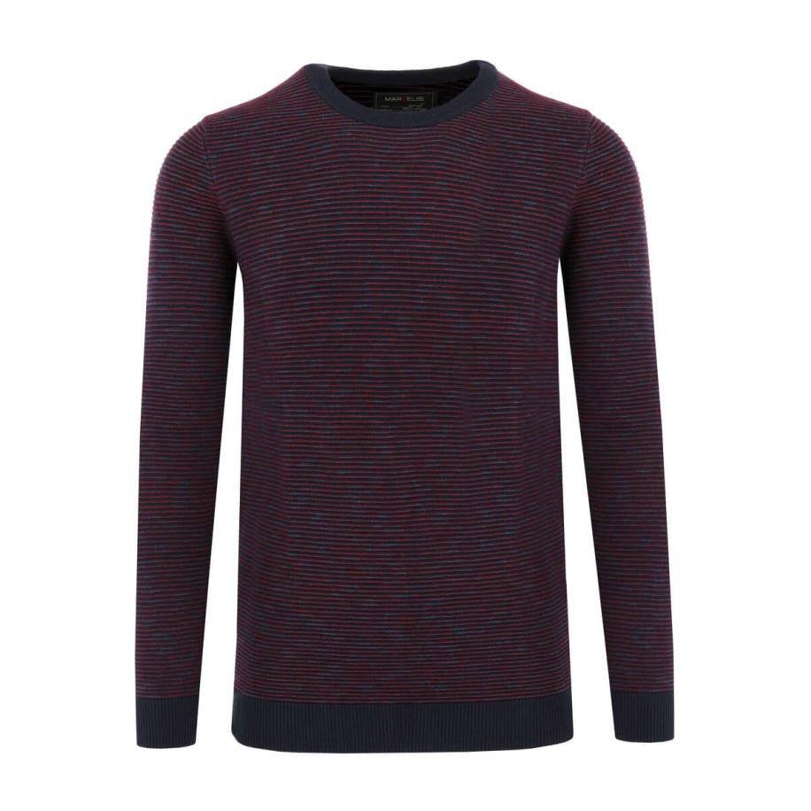 Marvelis Casual Trui ronde hals marine, Effen Blauw