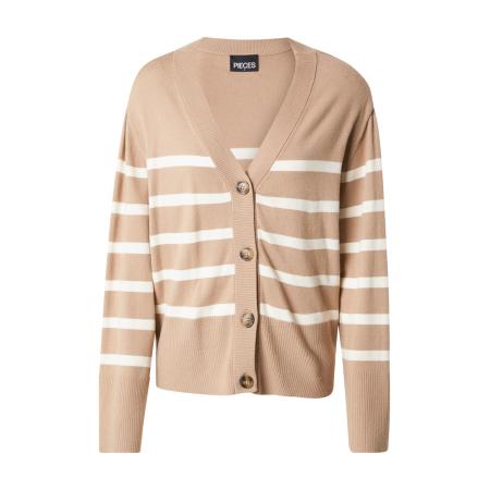 Pieces PIECES Gebreid vest PCSIA donkerbeige / wit