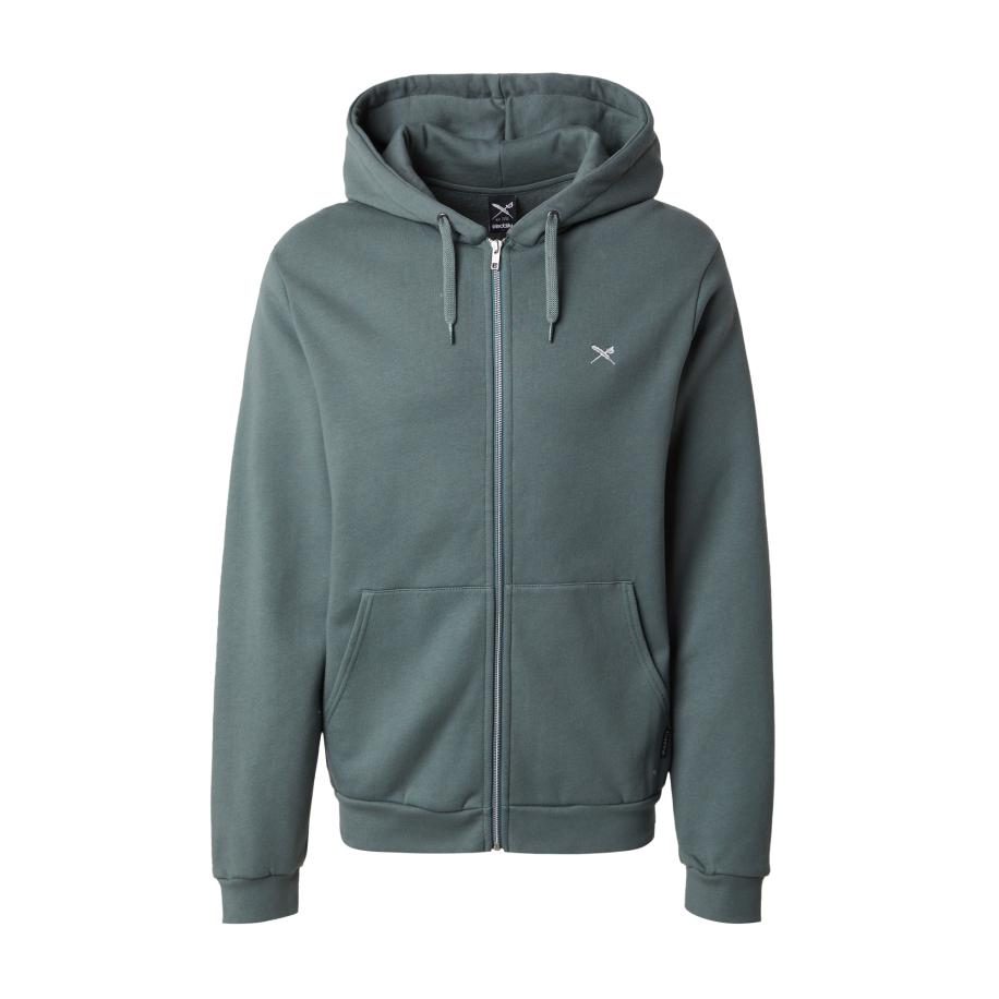 Iriedaily Iriedaily Sweatvest Mini Flag 2 donkergroen / wit -