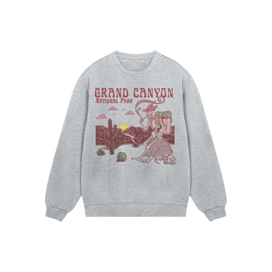 F4NT4STIC Sweatshirt US National Parks Grand Canyon Sunrise grijs / oudroze / rood Grijs