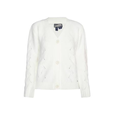 DreiMaster DreiMaster Vintage Gebreid vest wolwit