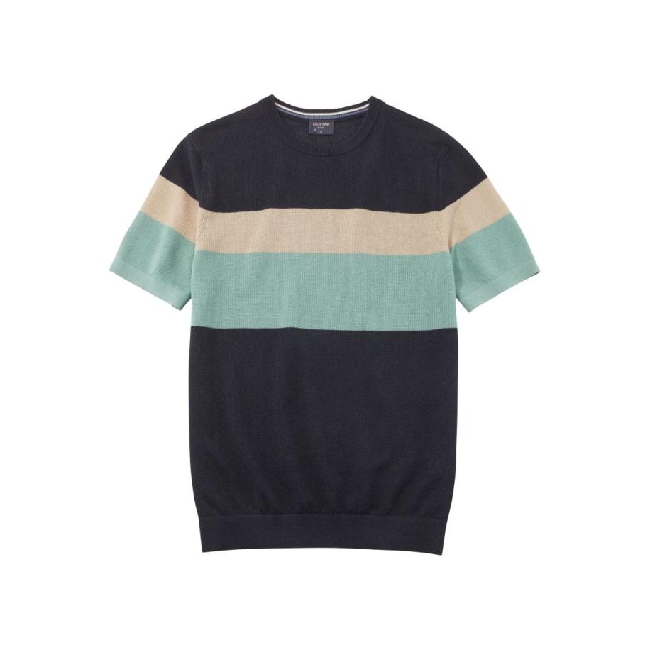 OLYMP Casual T-Shirt Polokraag marine, Gestructureerd Blauw