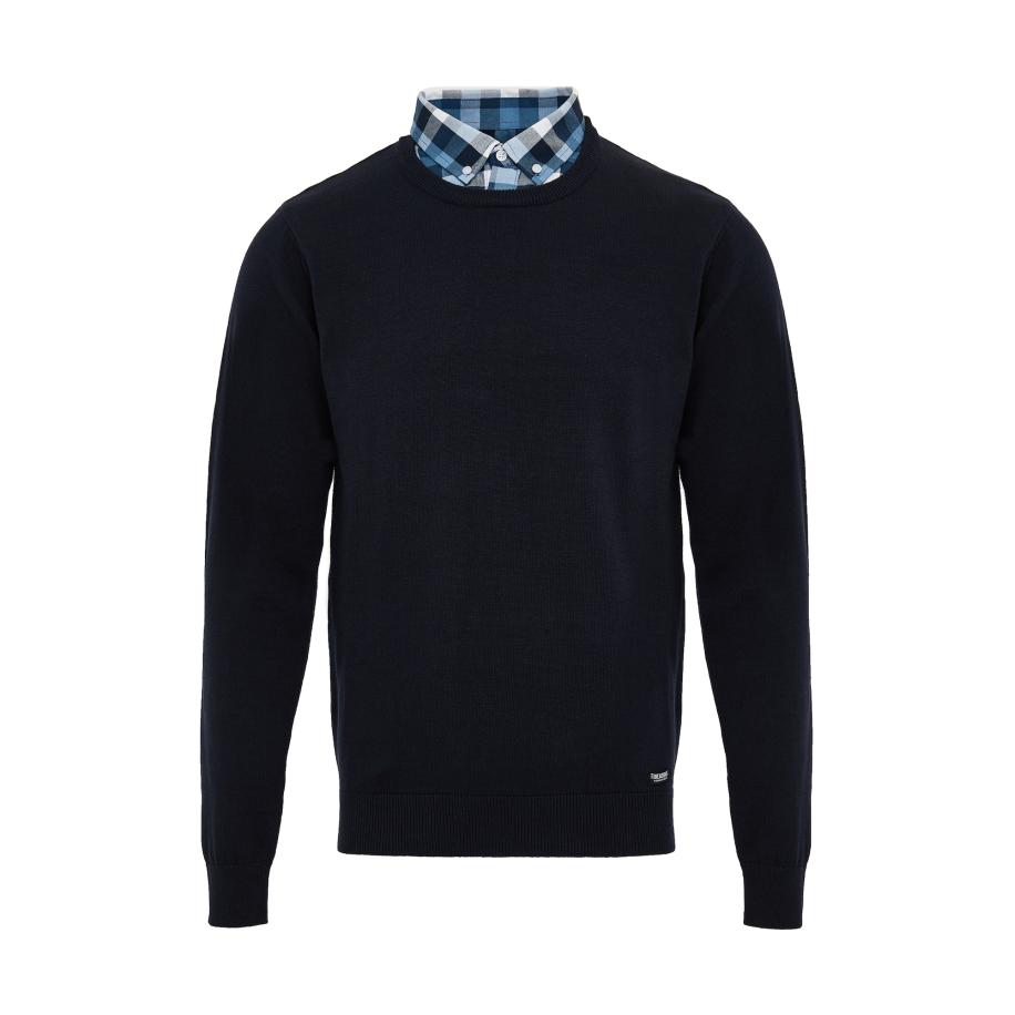 Threadbare Threadbare Trui Alexander navy / lichtblauw / wit -