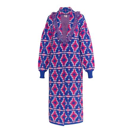 IZIA IZIA Gebreid vest Eyota royal blue/koningsblauw / magenta / wit