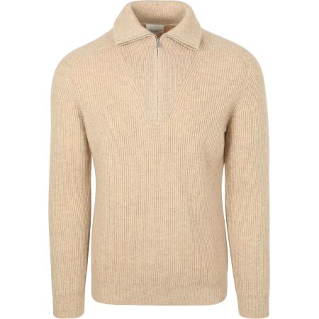 Profuomo Half Zip Pullover Wol Sand