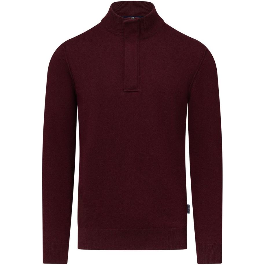 State Of Art Half Zip Trui Wool Blend Burgundy Rood