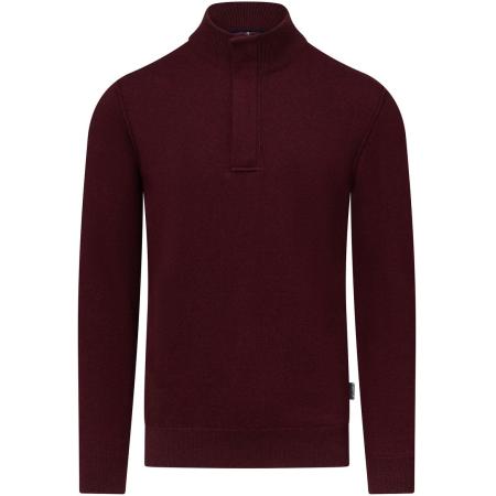 State Of Art Half Zip Trui Wool Blend Burgundy