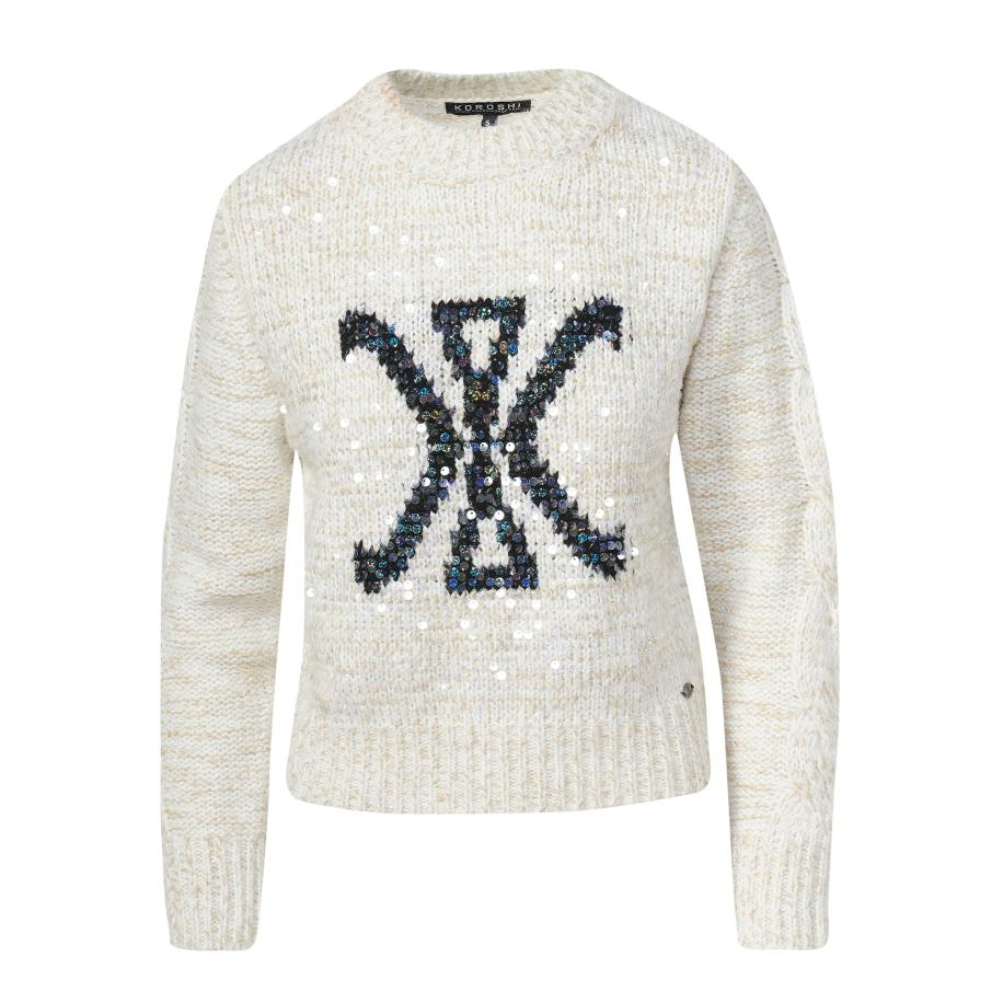 KOROSHI KOROSHI Trui beige / zwart -