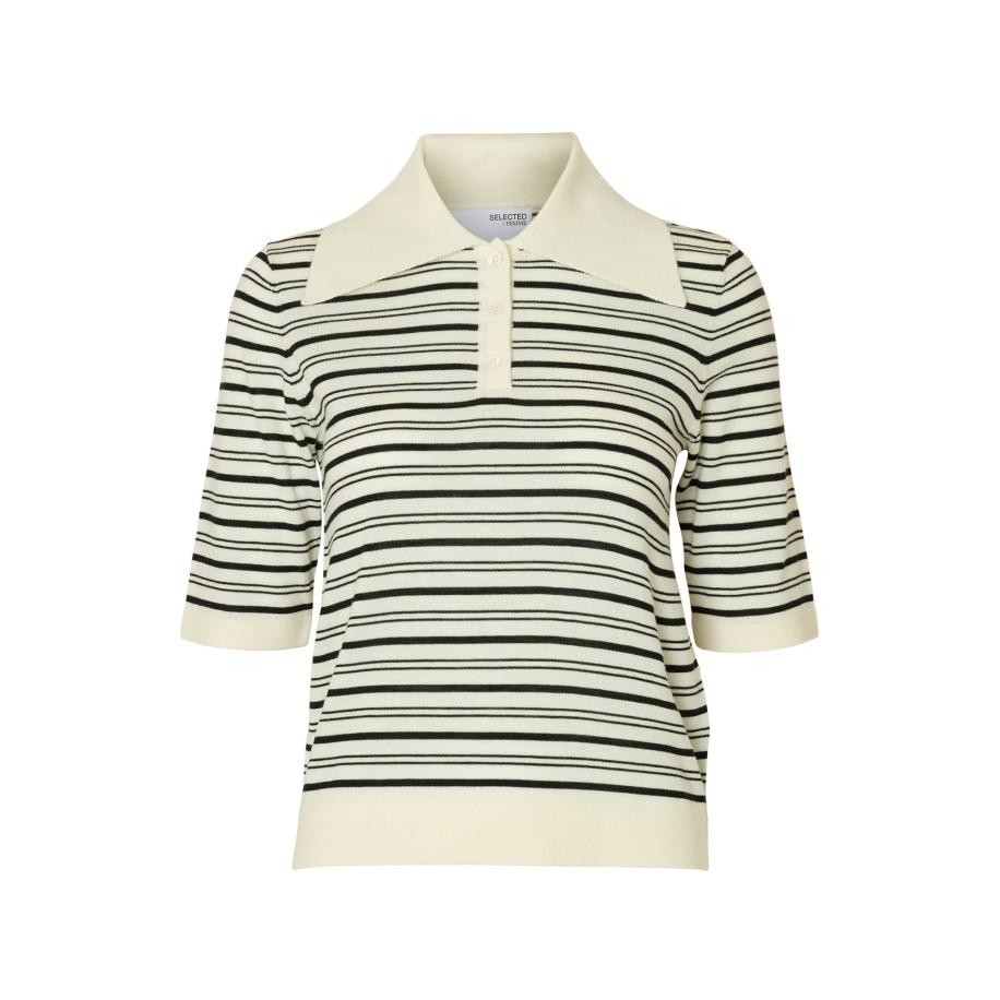 Selected SELECTED Trui SLFTHEA zwart / wit -