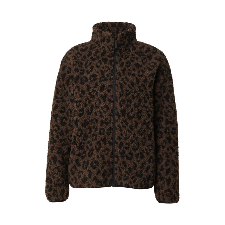 Mazine mazine Fleece jas donkerbruin / zwart -
