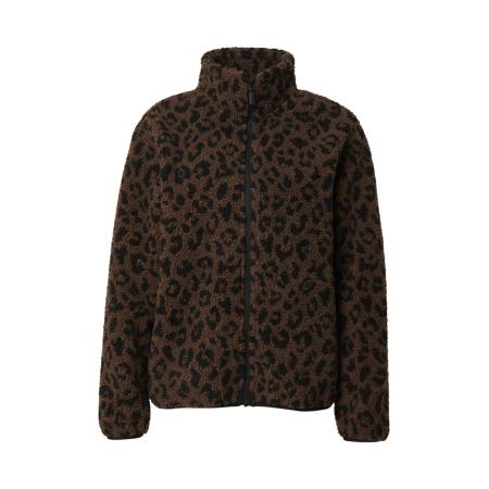 Mazine mazine Fleece jas donkerbruin / zwart