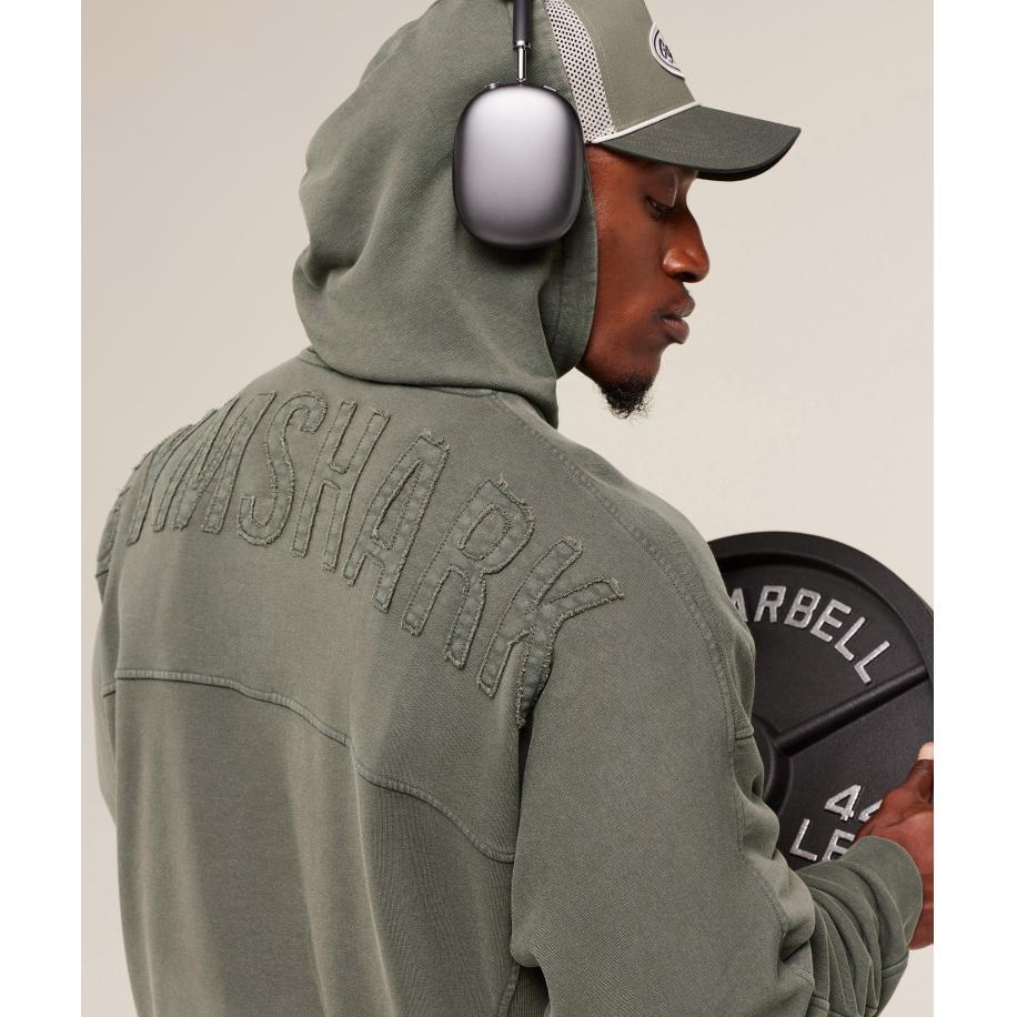 Gymshark Power Washed Hoodie GS Strength Green Multicolor