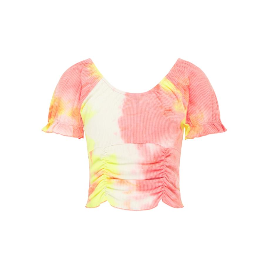 MYMO MYMO Shirt geel / zalm roze / wit -