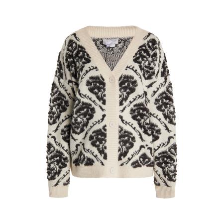 Usha Usha Gebreid vest crème / zwart