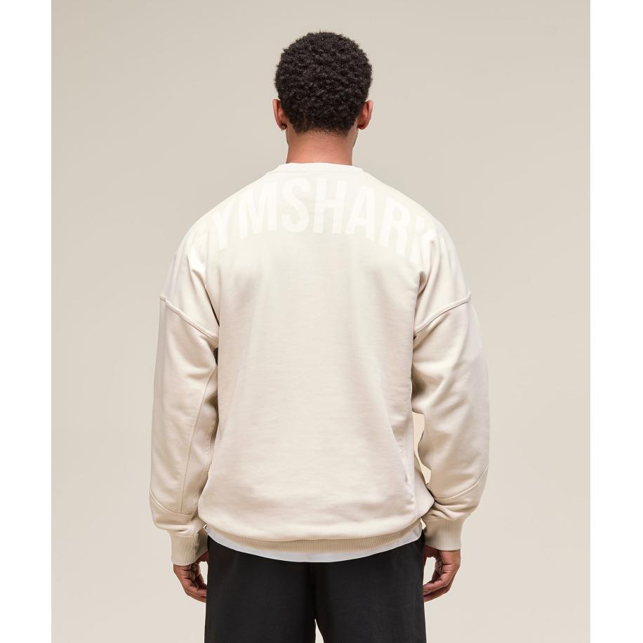 Gymshark Power Crew Oat White Wit